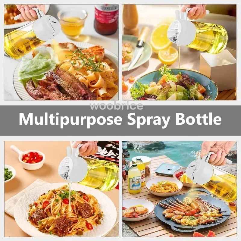 500ml Glass oil spray kitchen Spray Oil Sprayer Bottle Spray Oil Dispenser Oils Jar Cruet BBQ Baking Roasting Picnic Tool