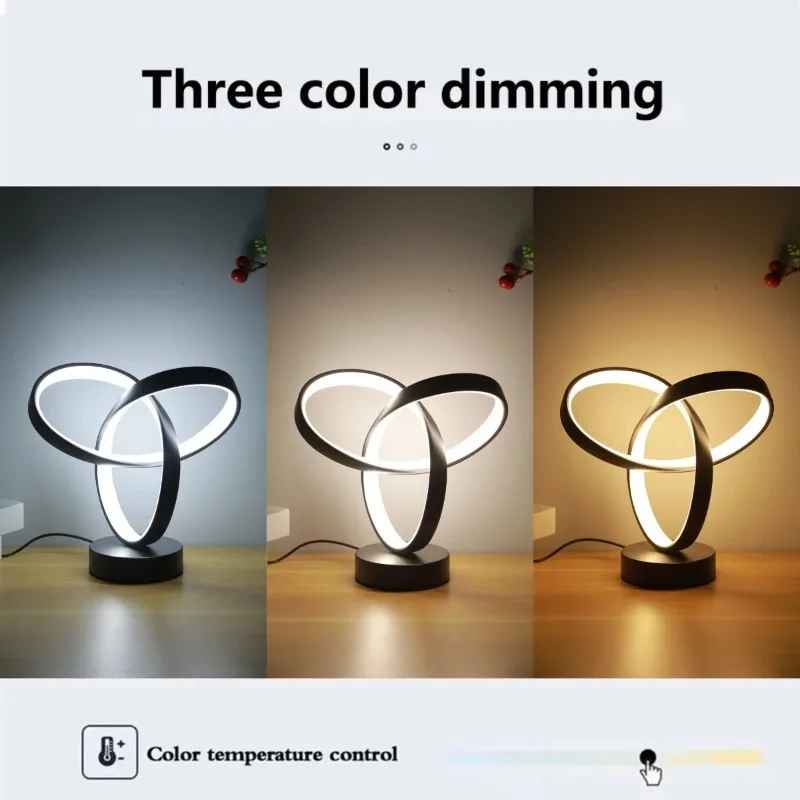 Desk Lamp Modern Night Light Tri Color Infinite Dimming USB Creative Spiral Table Lamp Bedroom Living Room Bedside Table Decor