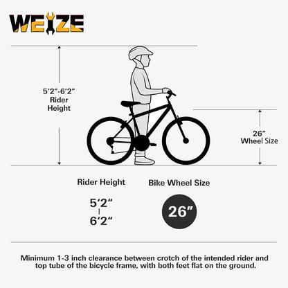 WEIZE Mountain Bike 24 26 27.5 inch Outdoor Hybrid Bike MTB for Men