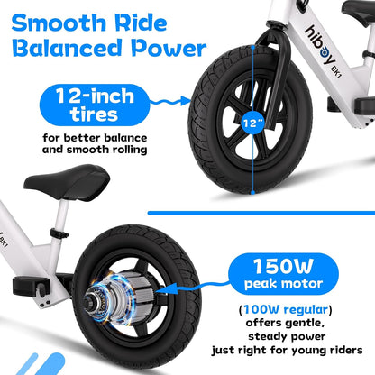Hiboy BK1 Kids Electric Balance Bike, Ages 3-5, 12-Inch Tires, UL 2272