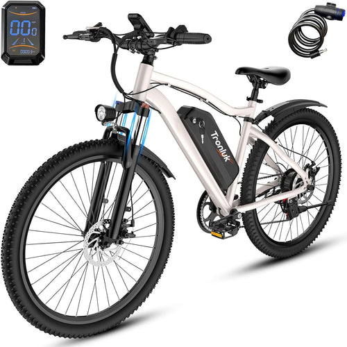 Electric Bike for Adults, 26" Commuter Ebikes with 5-Level Pedal Assist & 7-Speed Gears, 25MPH, 720W Motor, 375Wh Battery, 50 Miles, Lockable Suspension Fork, Lightweight Electric Mountain Bicycles