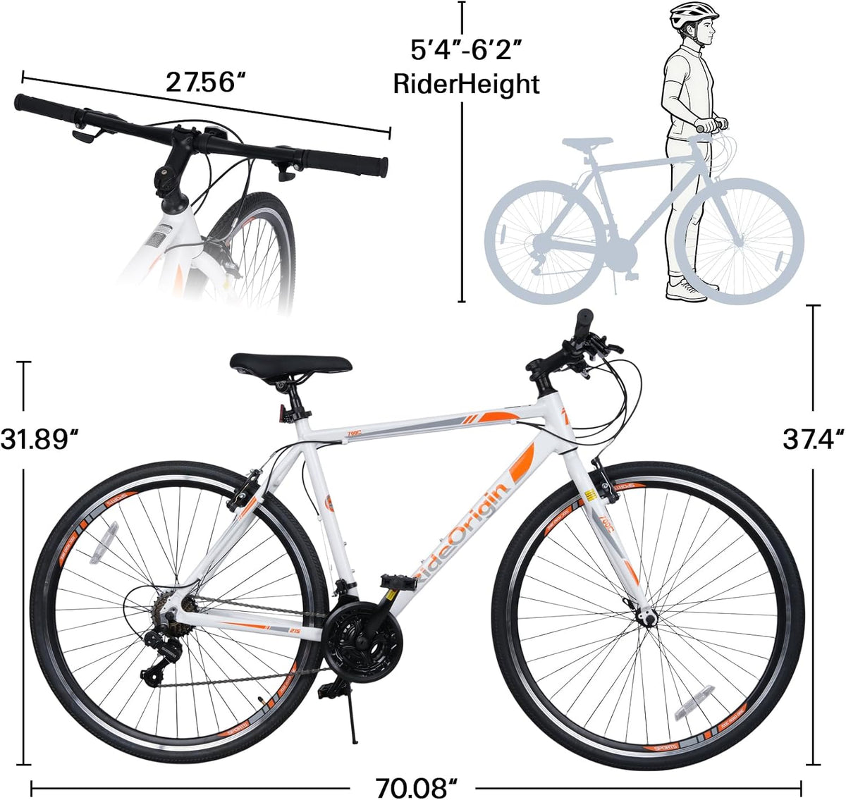 Road Bike City Commuter Bicycle for Men Women Adult Hybrid Bikes