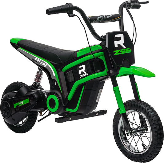 Aosom Electric Dirt Bike Twist Grip Throttle 24V 350W Brake Ages 13+ Green