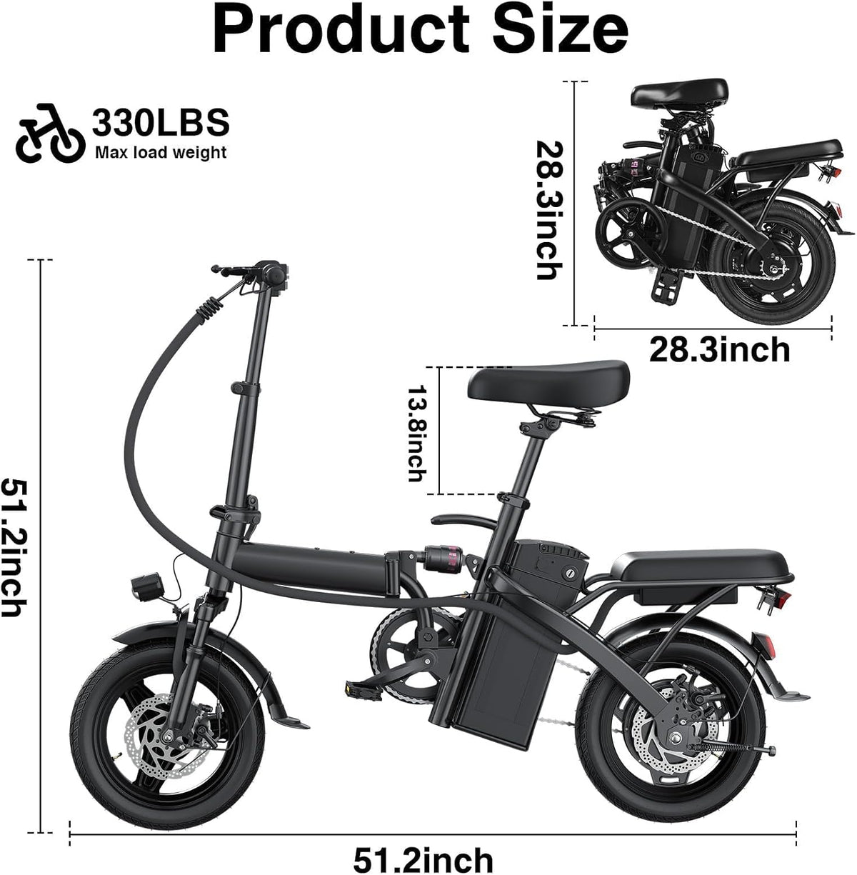 LELEKUAI Electric Bike for Adults, 1200W Peak Motor Commuter Ebike, 20-28MPH Speed, 32 Miles Range, Removable Waterproof Battery, Dual Disc Brakes Electric Bicycle, UL 2849 Certified