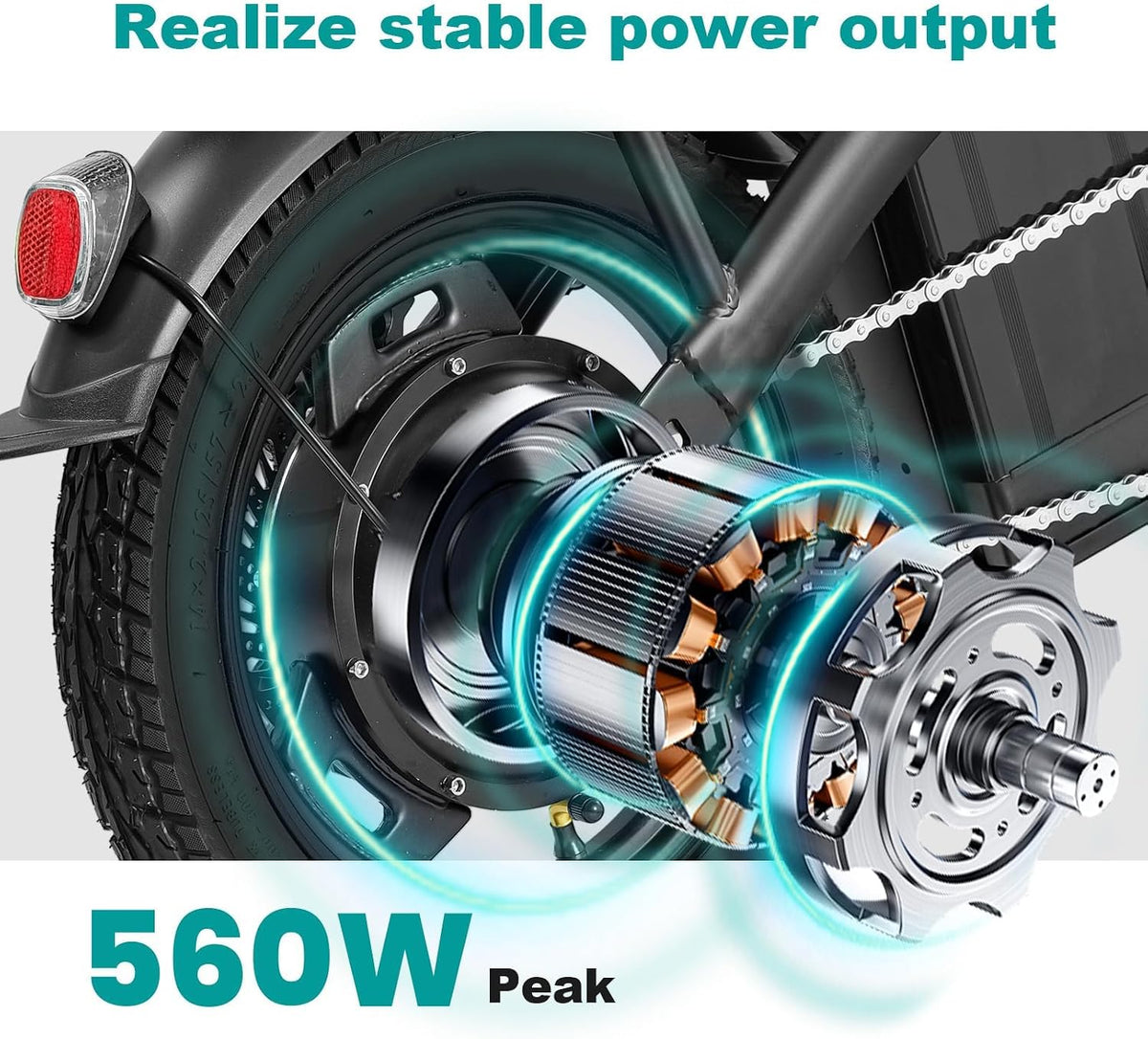 Electric Bike for Adults and Teens, 560-740W Motor, 20-25MPH Compact Commuter Folding Ebike, 32 Miles Range, 48V 10Ah Battery, 3-Level Pedal Assist, 14" Foldable Electric Bicycle, UL 2849 Certified