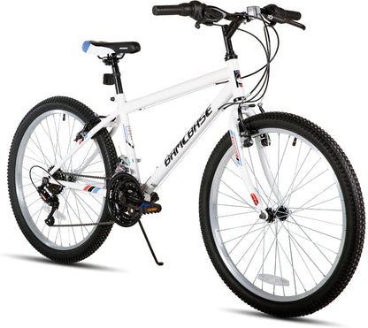 HILAND 24 26 inch Mountain Bike for Men Women, 18 Speeds High-Carbon Steel Frame, Sport Cycling MTB Bicycle for Adult