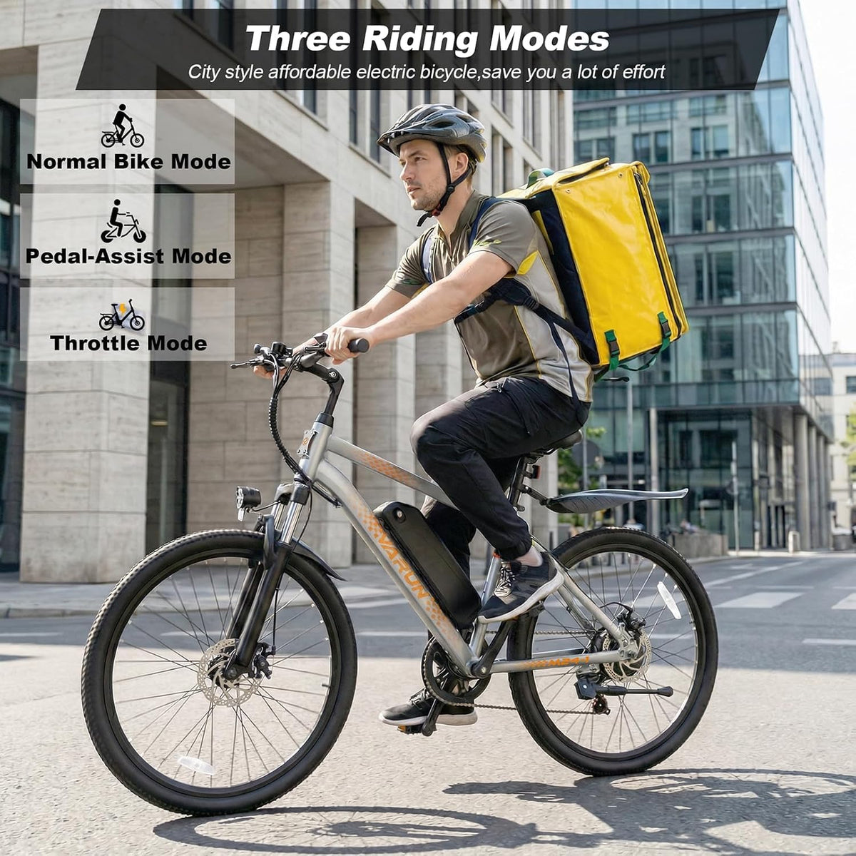 VARUN Electric Bike- 500W Peak Motor, 24" All-Terrain E-Bike, Up to 40 Miles & 20 MPH, Removable Battery, 7-Speed, Front Suspension, Dual Disc Brakes, with Free Accessory Pack
