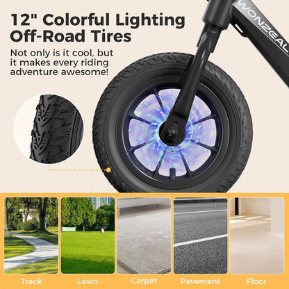 Electric Balance Bike for Kids Ages 3-5,150W Toddler Balance Bikes with12 inch Pneumatic Tire, Adjustable Seat, Electric Bike for Kids Ages 3-5 ﻿