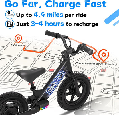 Hiboy BK1 Kids Electric Balance Bike, Ages 3-5, 12-Inch Tires, UL 2272