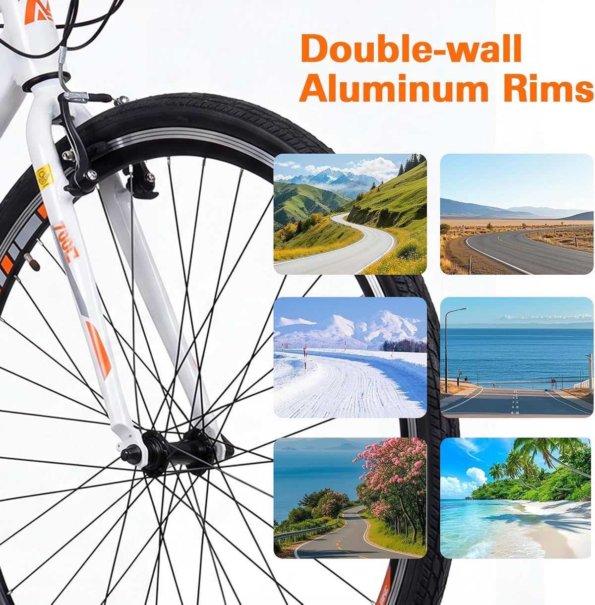 Road Bike City Commuter Bicycle for Men Women Adult Hybrid Bikes