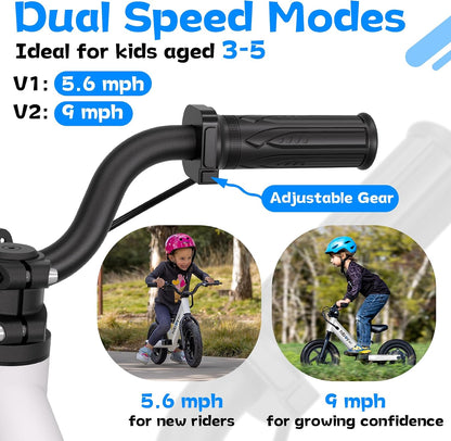 Hiboy BK1 Kids Electric Balance Bike, Ages 3-5, 12-Inch Tires, UL 2272
