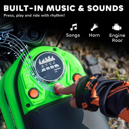 Aosom Electric Dirt Bike Twist Grip Throttle 24V 350W Brake Ages 13+ Green