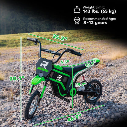 Aosom Electric Dirt Bike Twist Grip Throttle 24V 350W Brake Ages 13+ Green