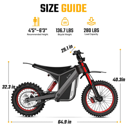 TST® GT73 17" 6000W 339Nm Electric Dirt Bike